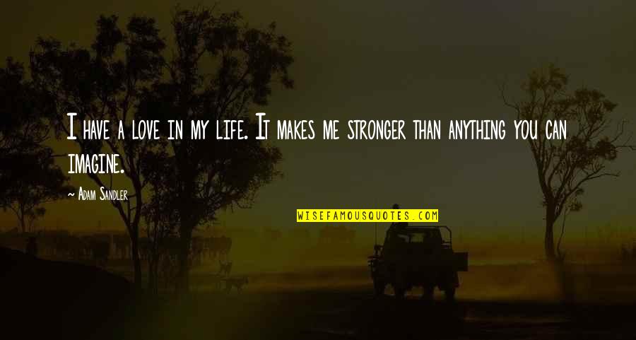 Stronger Me Quotes By Adam Sandler: I have a love in my life. It