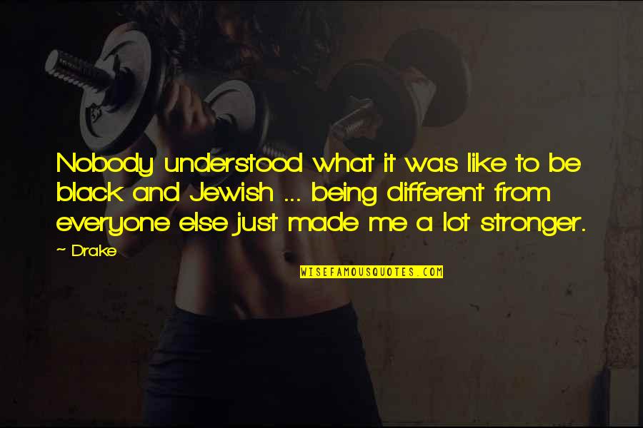 Stronger Me Quotes By Drake: Nobody understood what it was like to be