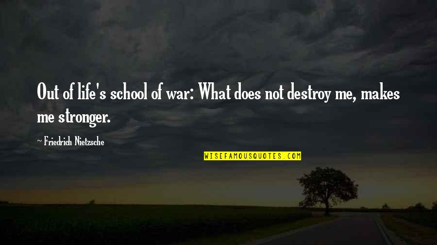 Stronger Me Quotes By Friedrich Nietzsche: Out of life's school of war: What does