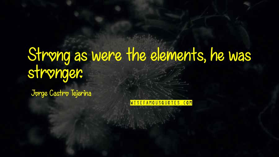 Stronger Quotes By Jorge Castro Tejerina: Strong as were the elements, he was stronger.