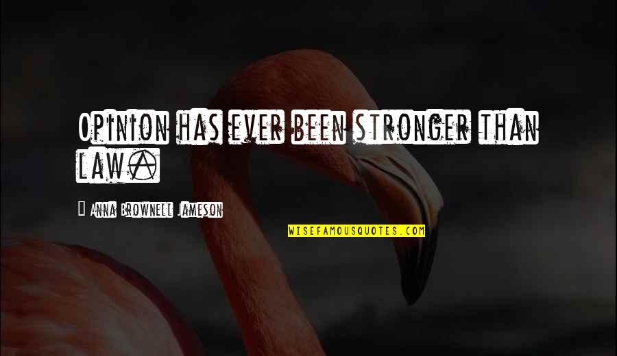 Stronger Than Quotes By Anna Brownell Jameson: Opinion has ever been stronger than law.