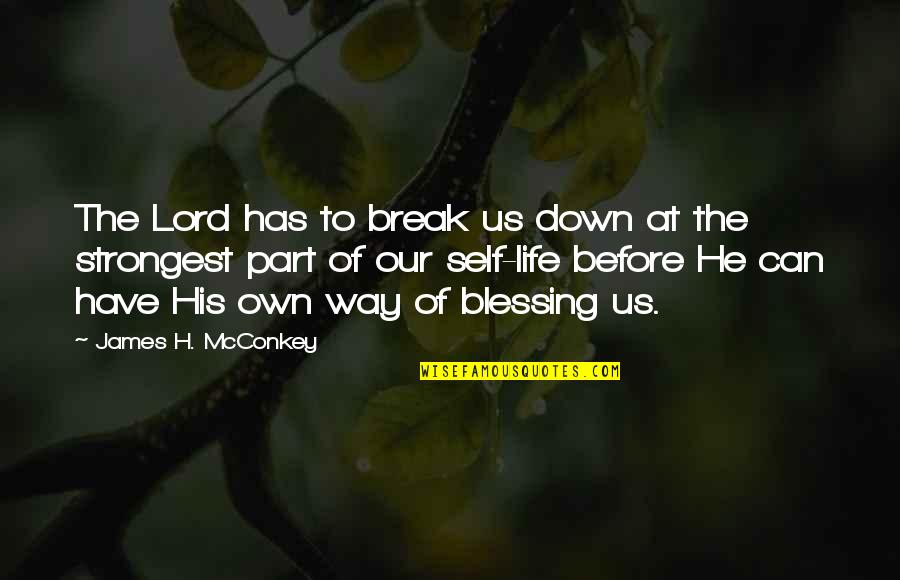 Strongest Life Quotes By James H. McConkey: The Lord has to break us down at