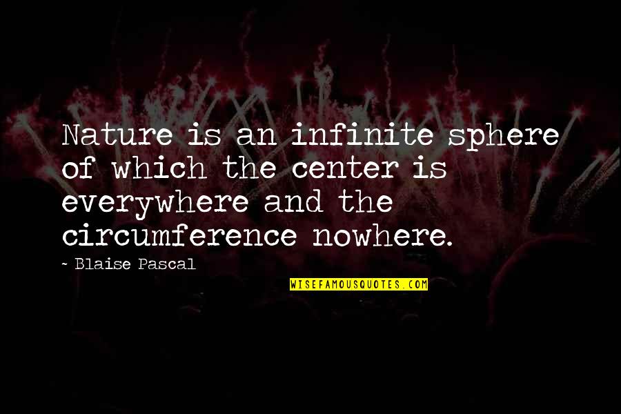 Strongest Pillar Quotes By Blaise Pascal: Nature is an infinite sphere of which the