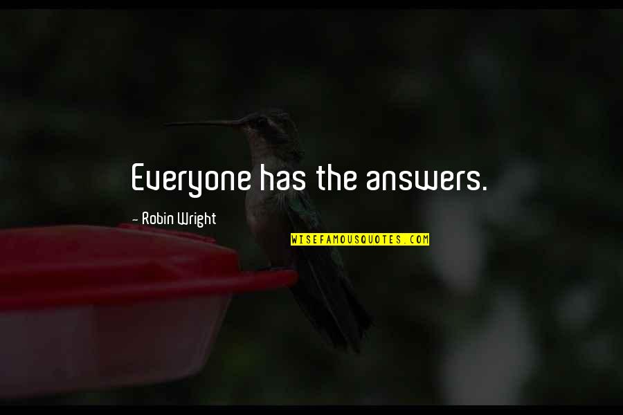 Stronzek Quotes By Robin Wright: Everyone has the answers. Stronzek Quotes By Robin Wright: Everyone has the answers.
