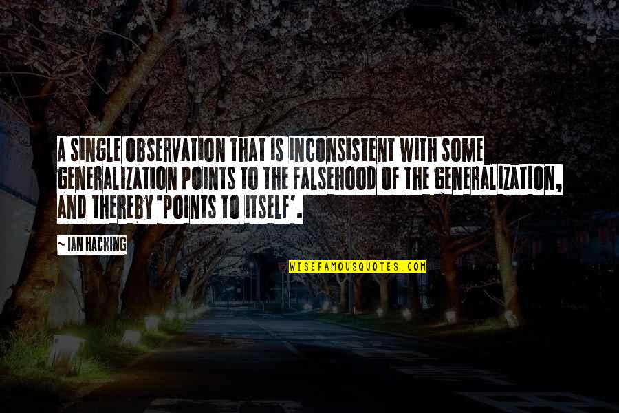 Strouhanky Panko Quotes By Ian Hacking: A single observation that is inconsistent with some Strouhanky Panko Quotes By Ian Hacking: A single observation that is inconsistent with some