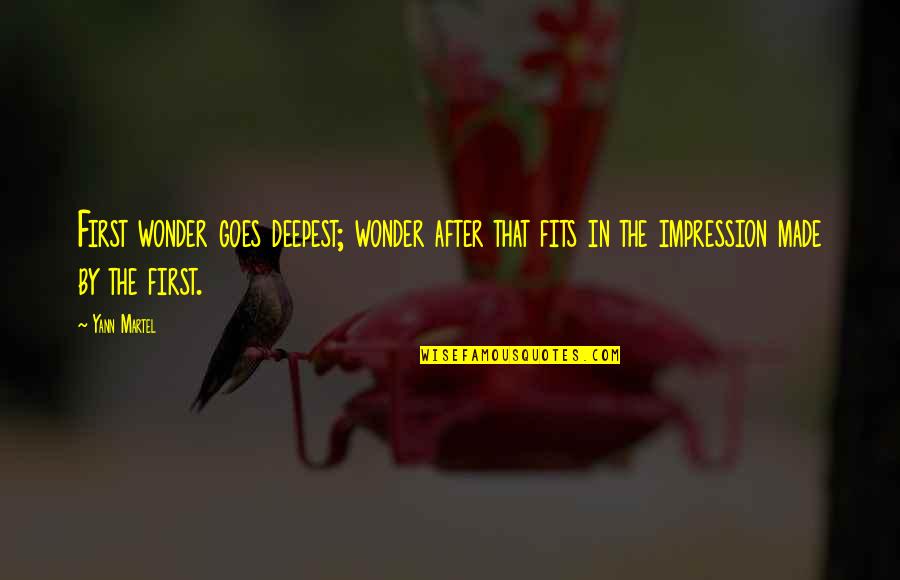 Struberg Quotes By Yann Martel: First wonder goes deepest; wonder after that fits