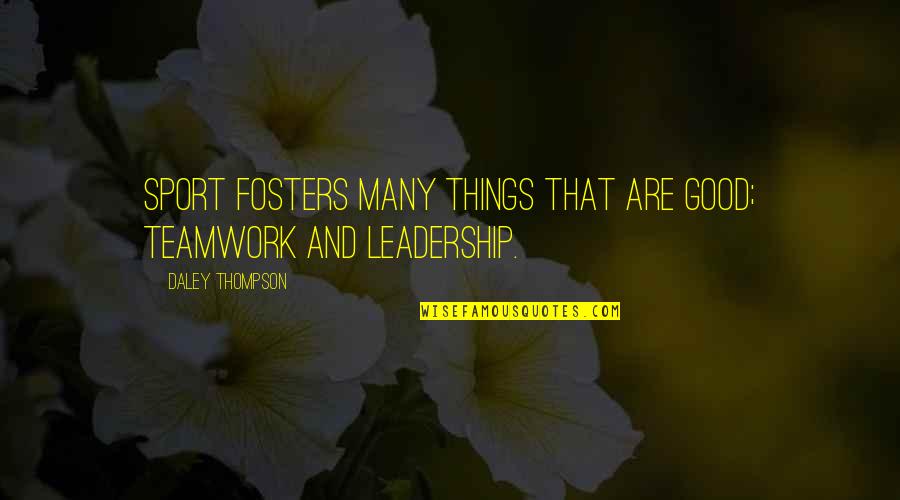 Strucid Quotes By Daley Thompson: Sport fosters many things that are good; teamwork Strucid Quotes By Daley Thompson: Sport fosters many things that are good; teamwork