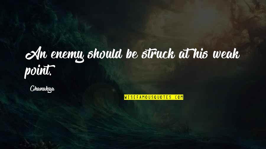 Struck Quotes By Chanakya: An enemy should be struck at his weak