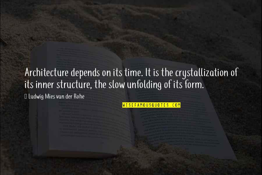 Structure In Architecture Quotes By Ludwig Mies Van Der Rohe: Architecture depends on its time. It is the