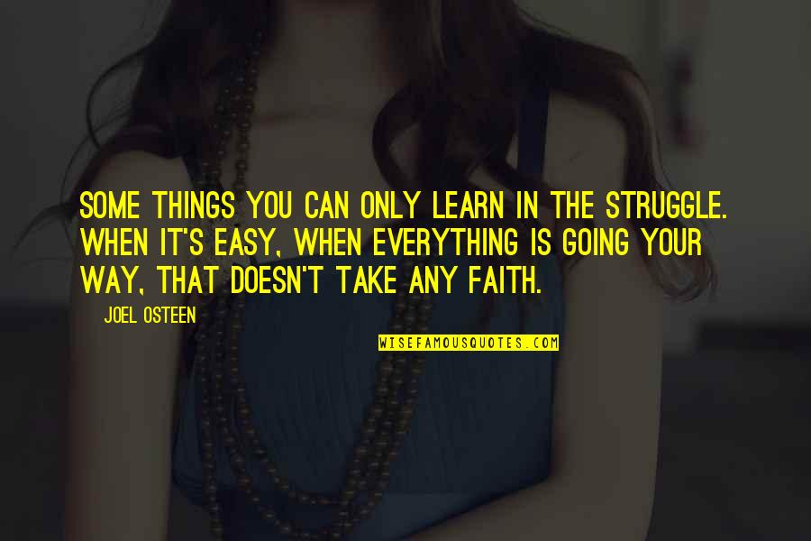 Struggle And Faith Quotes By Joel Osteen: Some things you can only learn in the