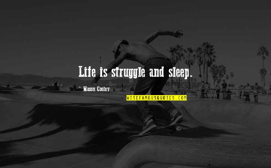 Struggle And Life Quotes By Mason Cooley: Life is struggle and sleep.