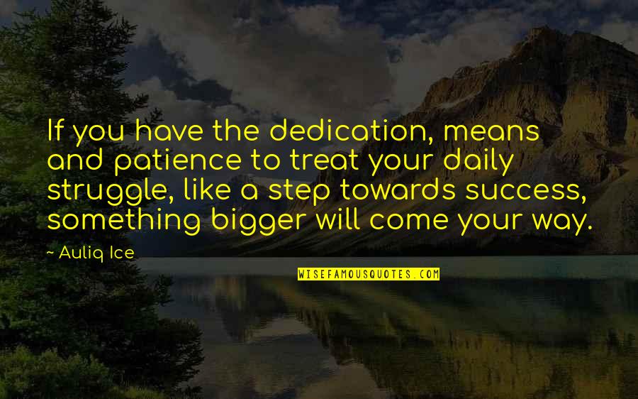 Struggle And Success Quotes By Auliq Ice: If you have the dedication, means and patience
