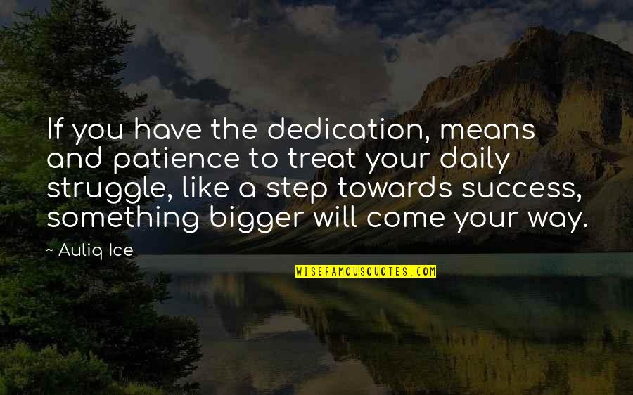 Struggle For Success Quotes By Auliq Ice: If you have the dedication, means and patience