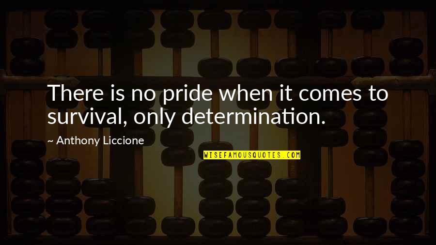 Struggle For Survival Quotes By Anthony Liccione: There is no pride when it comes to