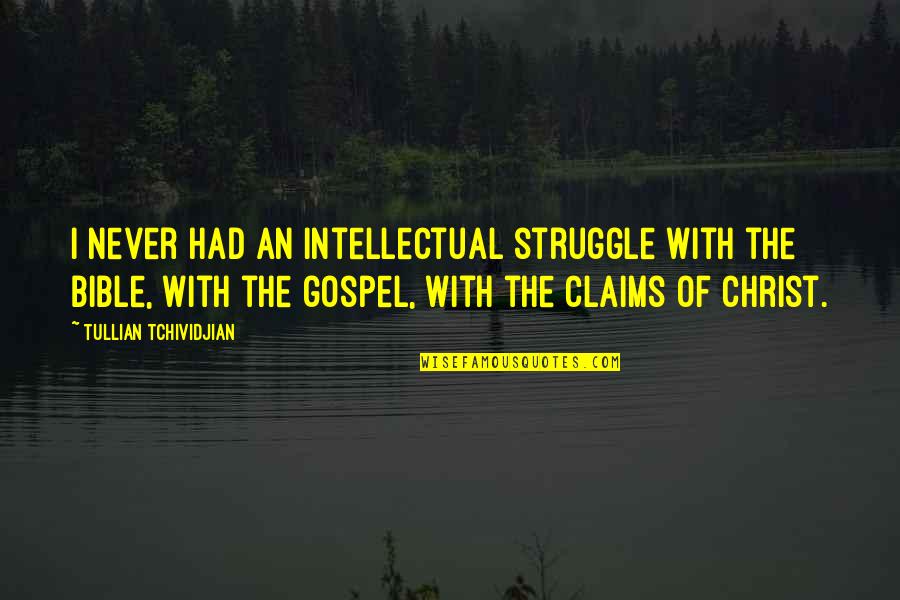 Struggle In The Bible Quotes By Tullian Tchividjian: I never had an intellectual struggle with the Struggle In The Bible Quotes By Tullian Tchividjian: I never had an intellectual struggle with the