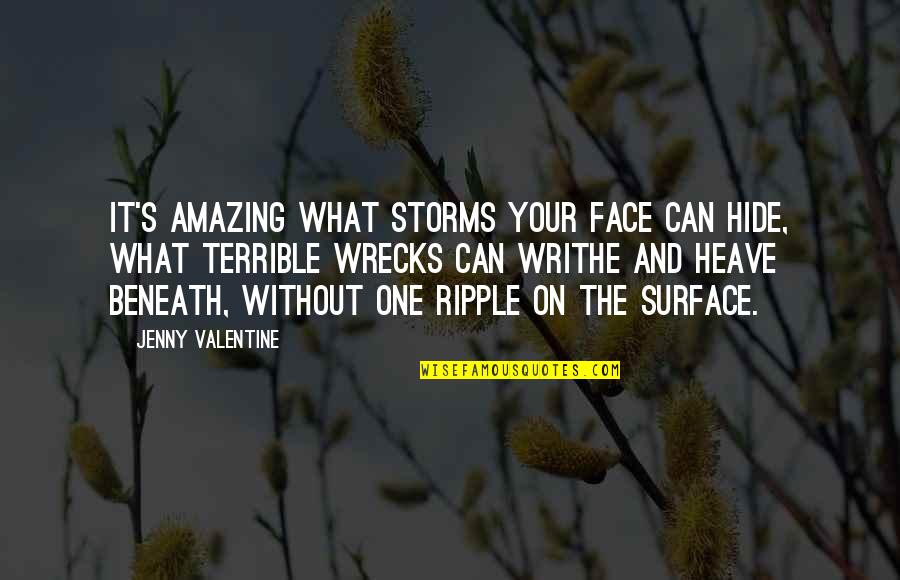 Struktural Adalah Quotes By Jenny Valentine: It's amazing what storms your face can hide,