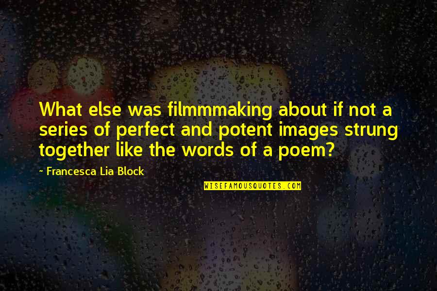 Strung Quotes By Francesca Lia Block: What else was filmmmaking about if not a
