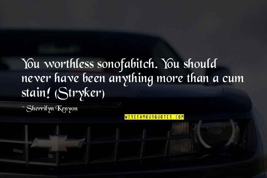 Stryker Quotes By Sherrilyn Kenyon: You worthless sonofabitch. You should never have been