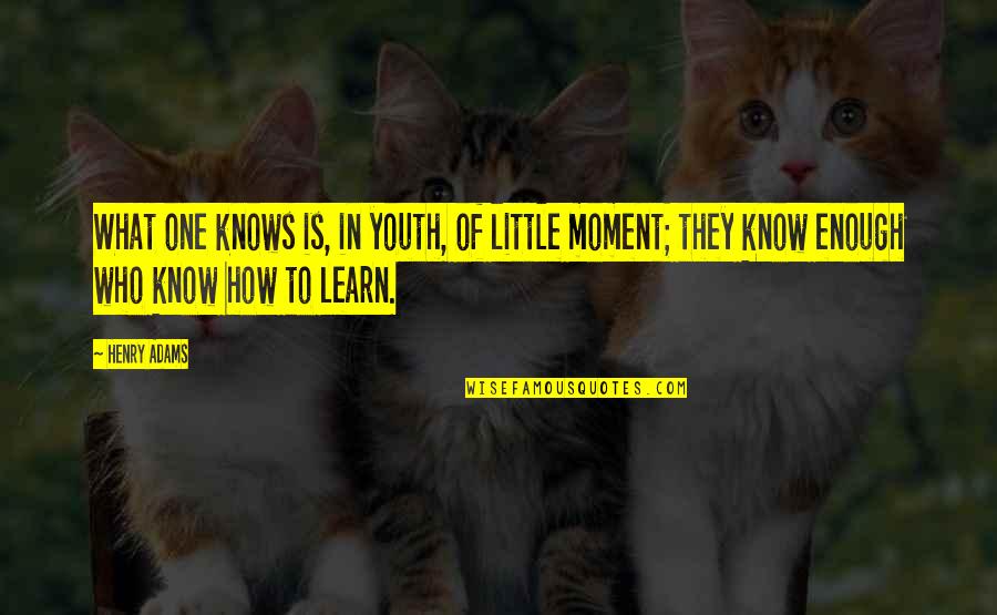 Sts Ranch Quotes By Henry Adams: What one knows is, in youth, of little