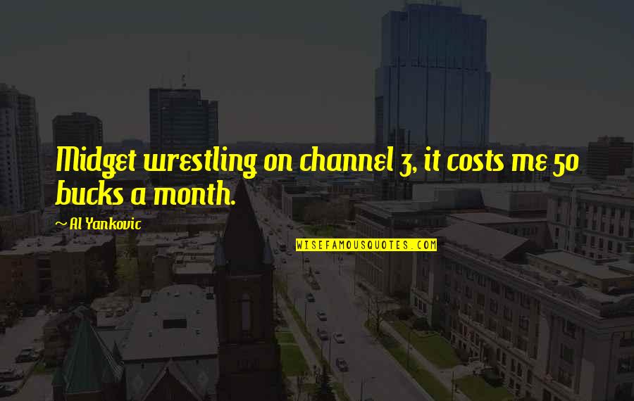 Stststst Quotes By Al Yankovic: Midget wrestling on channel 3, it costs me