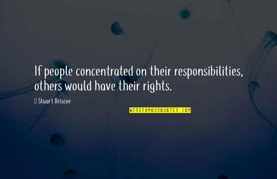 Stuart Briscoe Quotes By Stuart Briscoe: If people concentrated on their responsibilities, others would