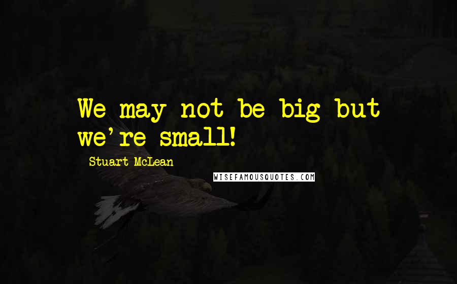 Stuart McLean quotes: We may not be big but we're small!