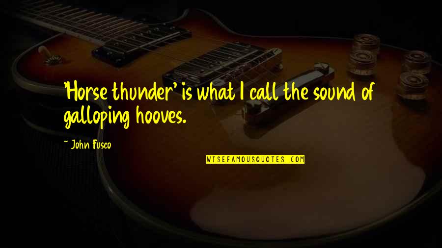 Stubborn Husband Quotes By John Fusco: 'Horse thunder' is what I call the sound