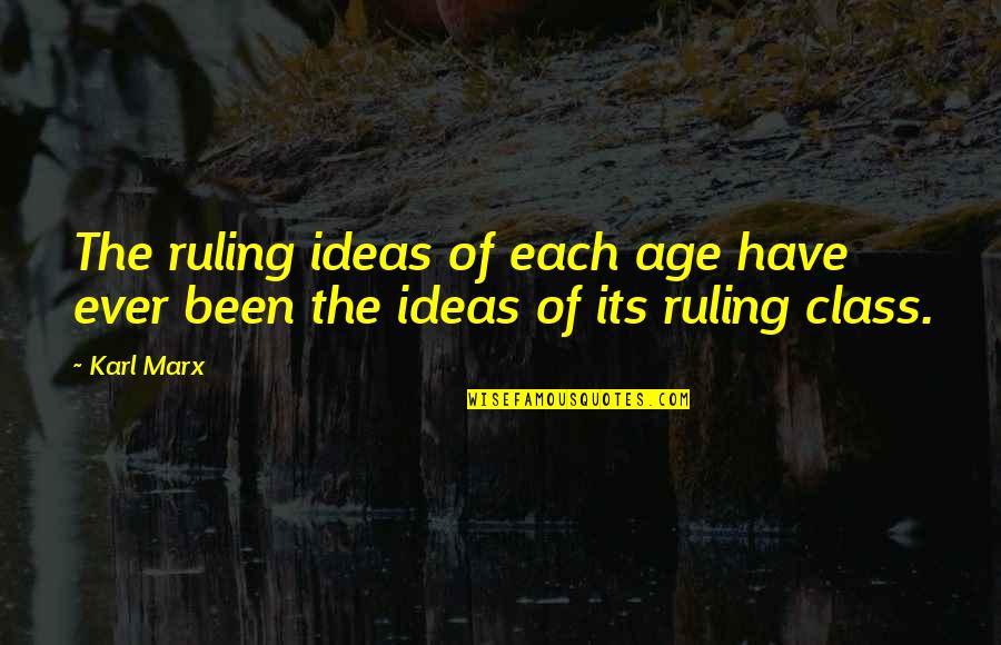 Stuberg Keramikk Quotes By Karl Marx: The ruling ideas of each age have ever