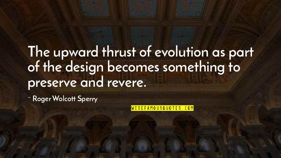 Stucks Law Quotes By Roger Wolcott Sperry: The upward thrust of evolution as part of