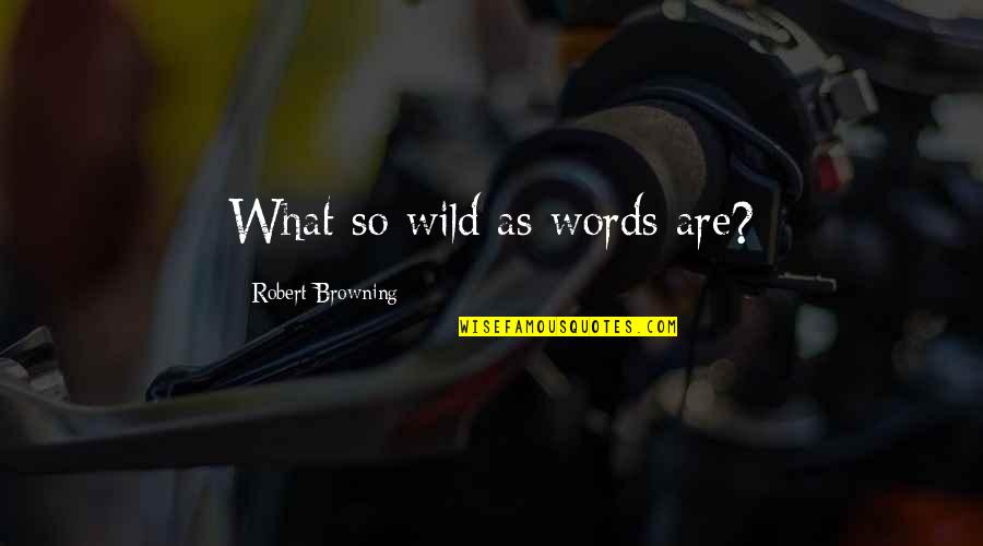 Studged Quotes By Robert Browning: What so wild as words are?