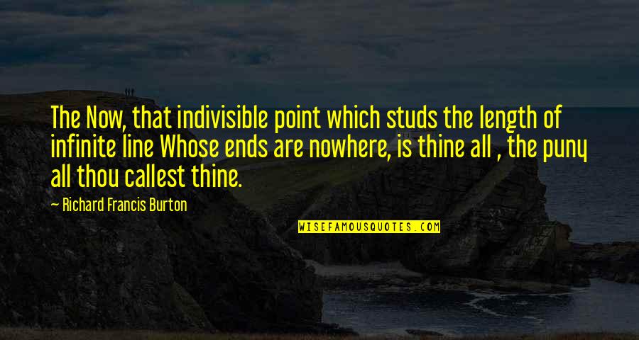 Studs Quotes By Richard Francis Burton: The Now, that indivisible point which studs the
