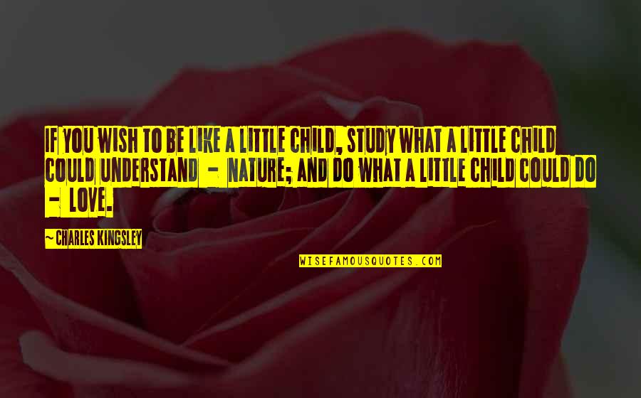 Study And Love Quotes By Charles Kingsley: If you wish to be like a little