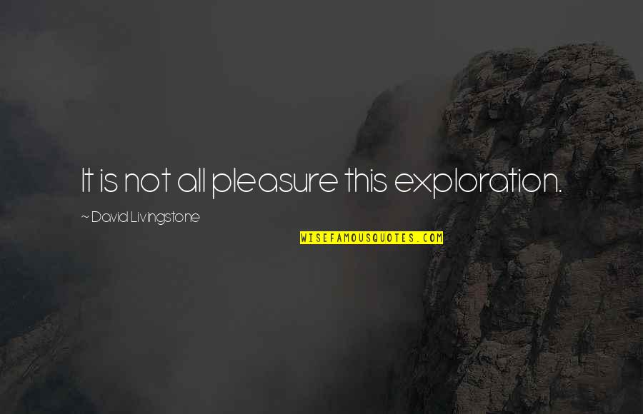 Study Halls Quotes By David Livingstone: It is not all pleasure this exploration.