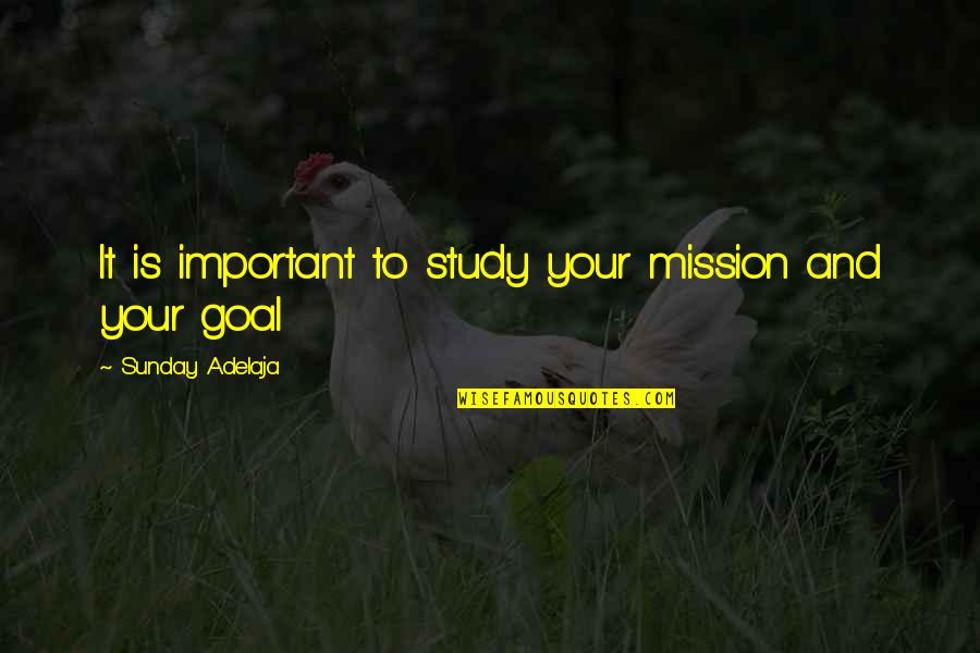 Study Is Most Important Quotes By Sunday Adelaja: It is important to study your mission and