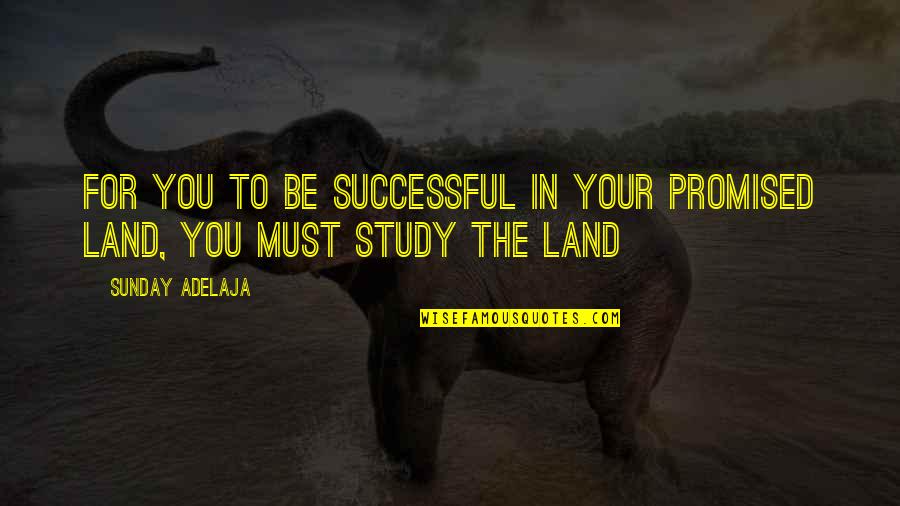 Study Life Quotes By Sunday Adelaja: For you to be successful in your promised