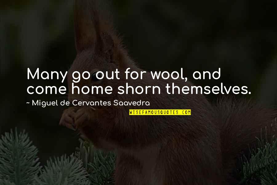 Studying Theology Quotes By Miguel De Cervantes Saavedra: Many go out for wool, and come home