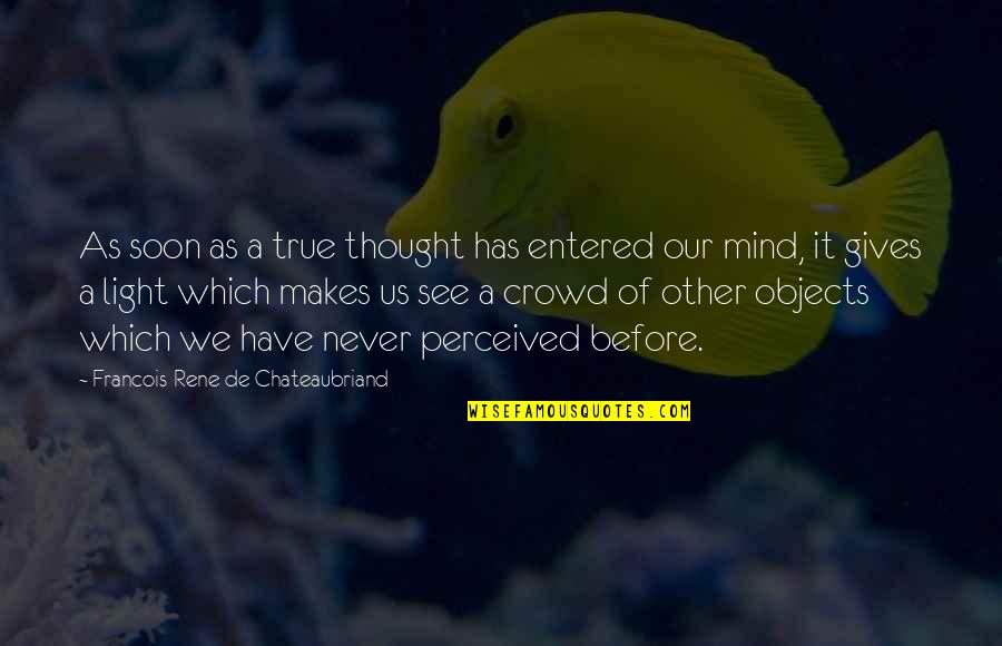 Studysync Quotes By Francois-Rene De Chateaubriand: As soon as a true thought has entered Studysync Quotes By Francois-Rene De Chateaubriand: As soon as a true thought has entered