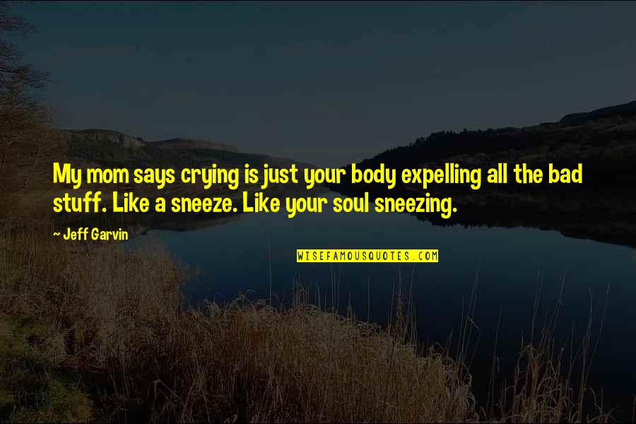 Stuff Your Stuff Quotes By Jeff Garvin: My mom says crying is just your body