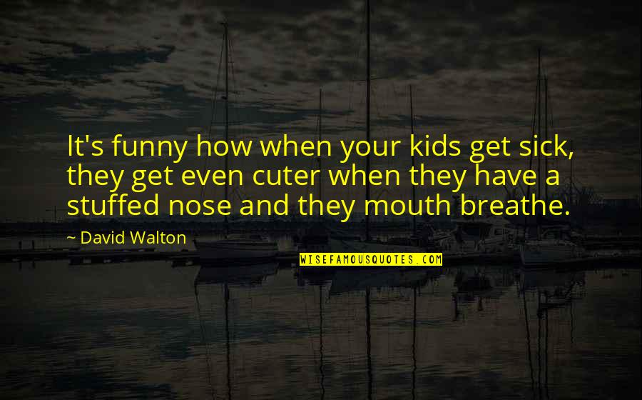 Stuffed Quotes By David Walton: It's funny how when your kids get sick,