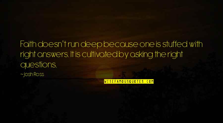 Stuffed Quotes By Josh Ross: Faith doesn't run deep because one is stuffed