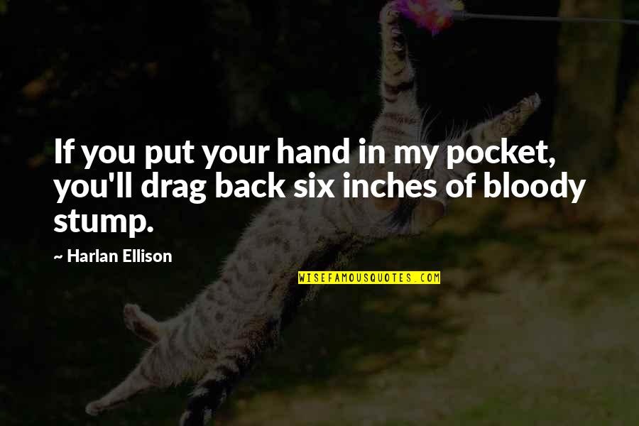 Stump Out Quotes By Harlan Ellison: If you put your hand in my pocket,