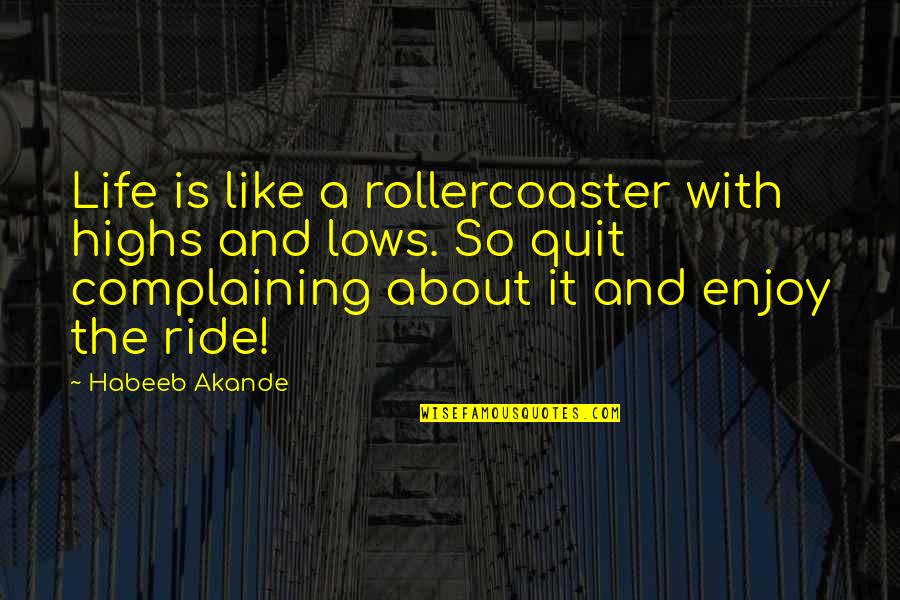Stump Pass Place Quotes By Habeeb Akande: Life is like a rollercoaster with highs and