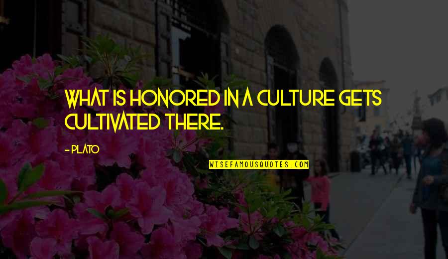 Stunners Sunglasses Quotes By Plato: What is honored in a culture gets cultivated