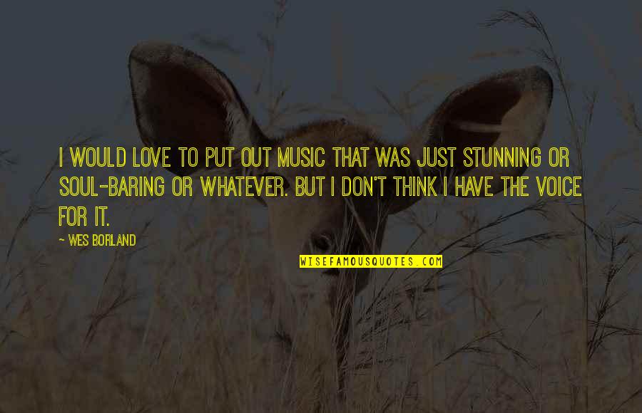 Stunning Love Quotes By Wes Borland: I would love to put out music that