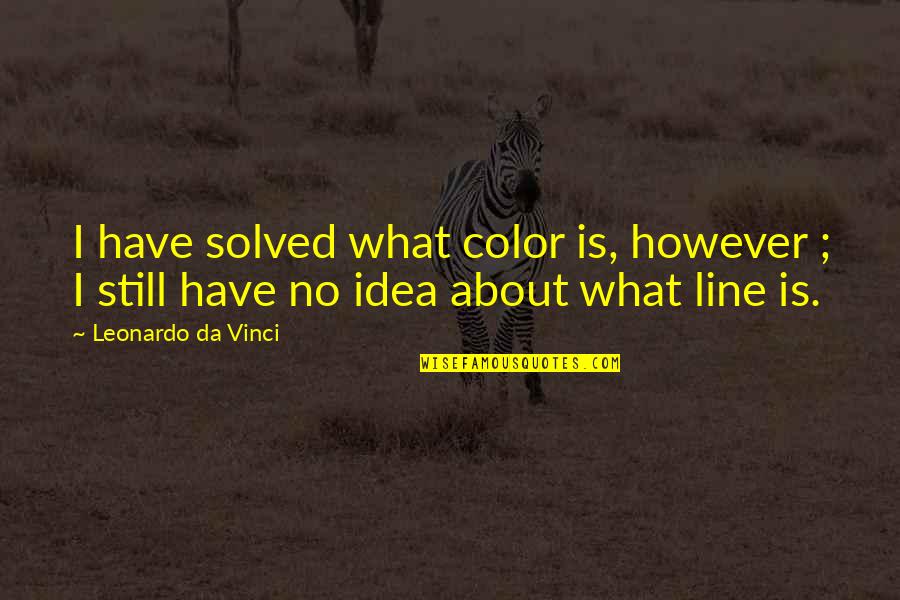 Stunt Groups Quotes By Leonardo Da Vinci: I have solved what color is, however ;