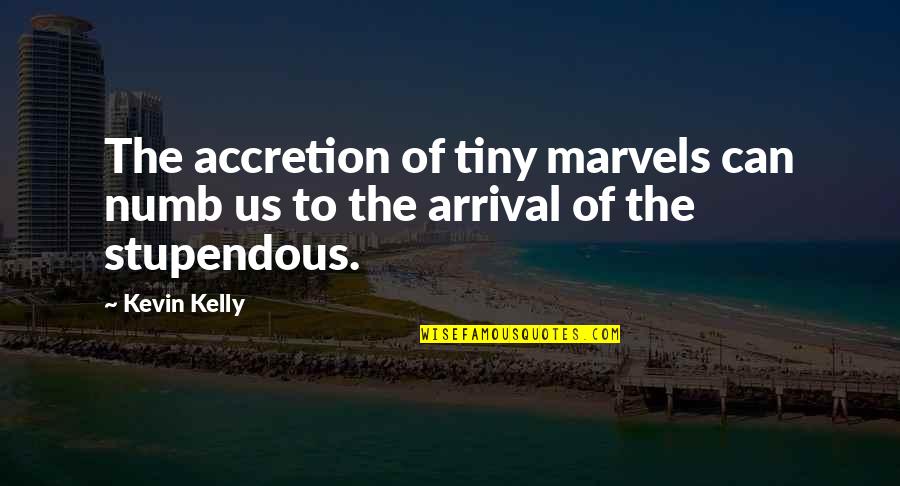 Stupendous Quotes By Kevin Kelly: The accretion of tiny marvels can numb us