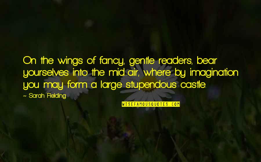 Stupendous Quotes By Sarah Fielding: On the wings of fancy, gentle readers, bear