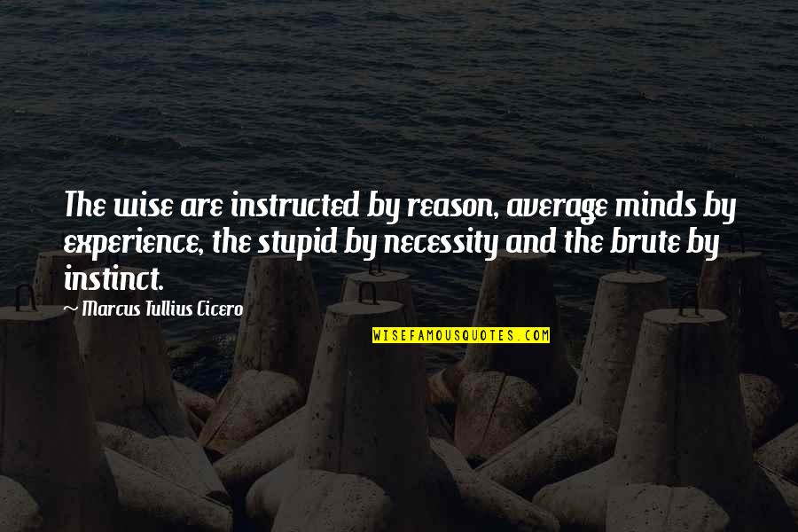 Stupid But Wise Quotes By Marcus Tullius Cicero: The wise are instructed by reason, average minds