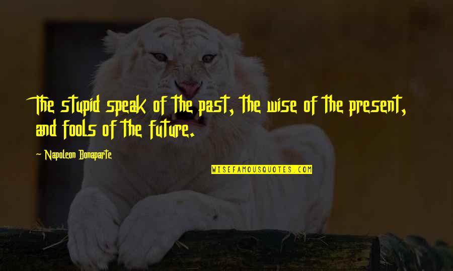 Stupid But Wise Quotes By Napoleon Bonaparte: The stupid speak of the past, the wise