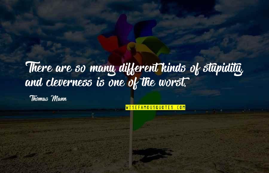 Stupid Clever Quotes By Thomas Mann: There are so many different kinds of stupidity,